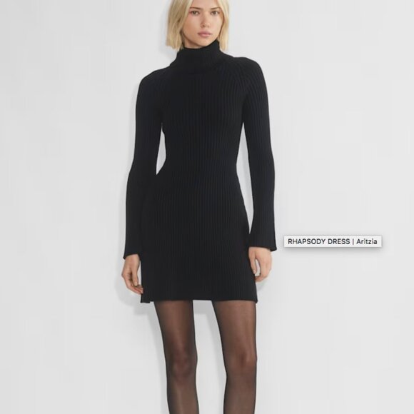 Black Mini Knit Dress - Picture 1 of 3